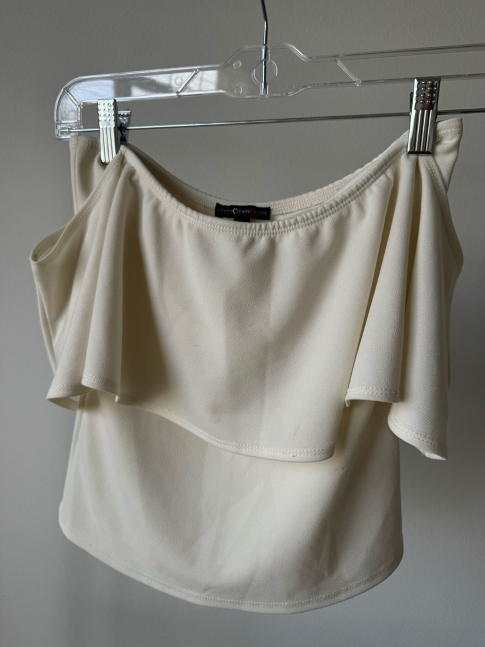 Ruffled Off-Shoulder Camisole - Cream